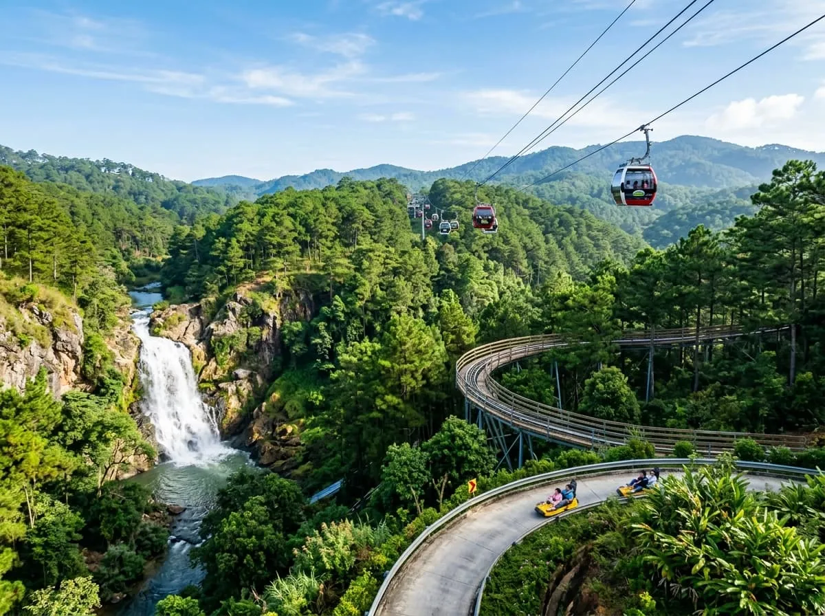 Mui Ne: Da Lat one day trip – Waterfalls & cable car with lunch (private)